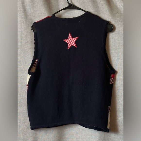 Marsh Landing•button-down sweater vest•size medium•cotton•patchwork/knit/quilt - Picture 2 of 14